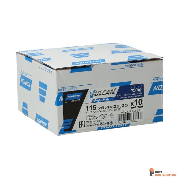 nortonschleifmittel/NORTON_schleifmittel_66252925522 Grinding wheel Angle Grinder Norton VULCAN METAL INOX 115x6.4x22.23_148348